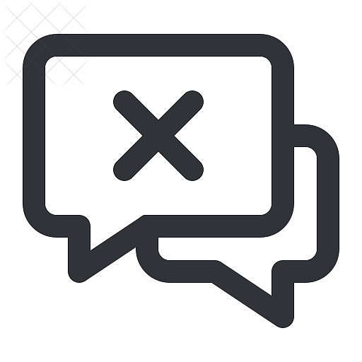 Chat, communication, conversation, message, remove icon.