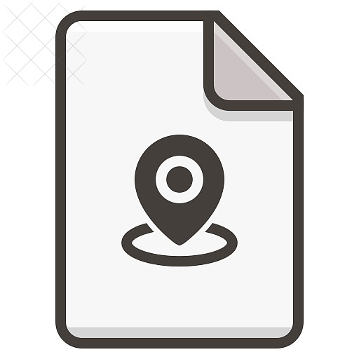 Document, file, location, map, marker icon.