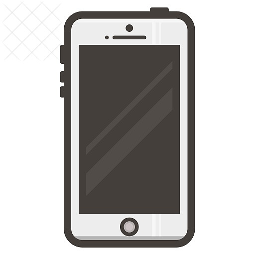 Iphone, mobile, phone, smartphone, white icon.