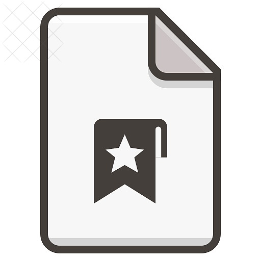 Document, bookmark, favorite, file, star icon.
