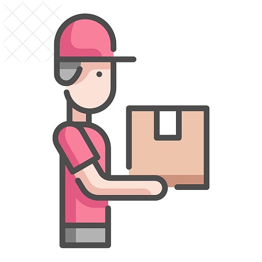 Box, delivery, logistic, man, package icon.
