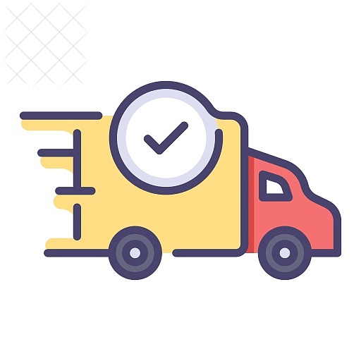 Delivery, fast, map, service, success icon.