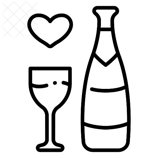 Alcohol, champagne, drink, glass, party icon.