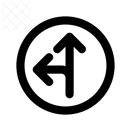 Left, side, signs, traffic icon.