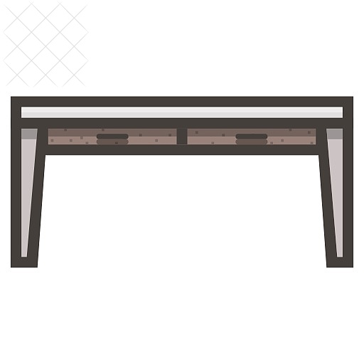 Desk, minimalistic, furniture, office, table icon.