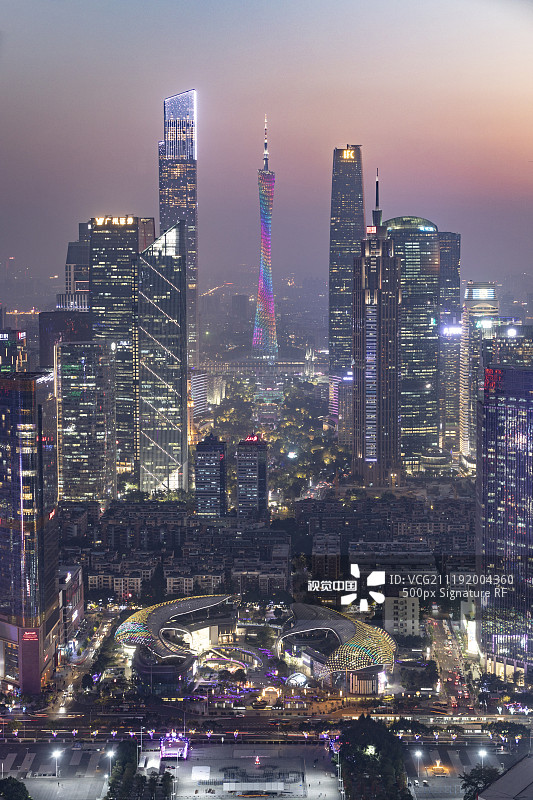广州珠江新城中轴线城市风光图片素材