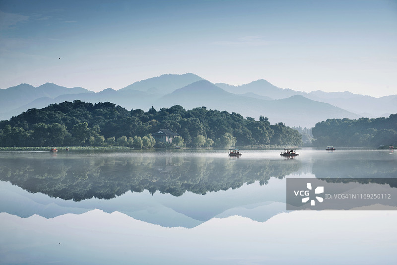 西湖水墨景觀，杭州，中國圖片素材