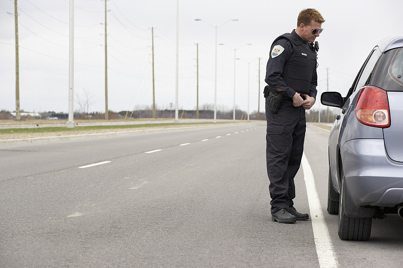 高速公路巡警的罰款車圖片素材