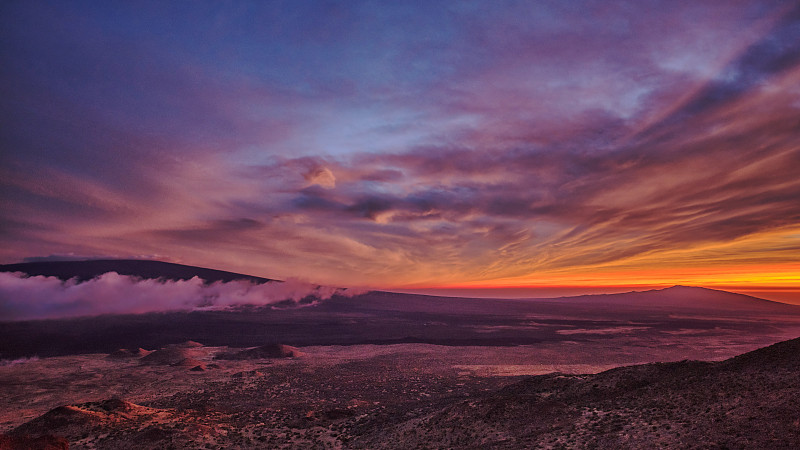 夏威夷火山暮光圖片素材