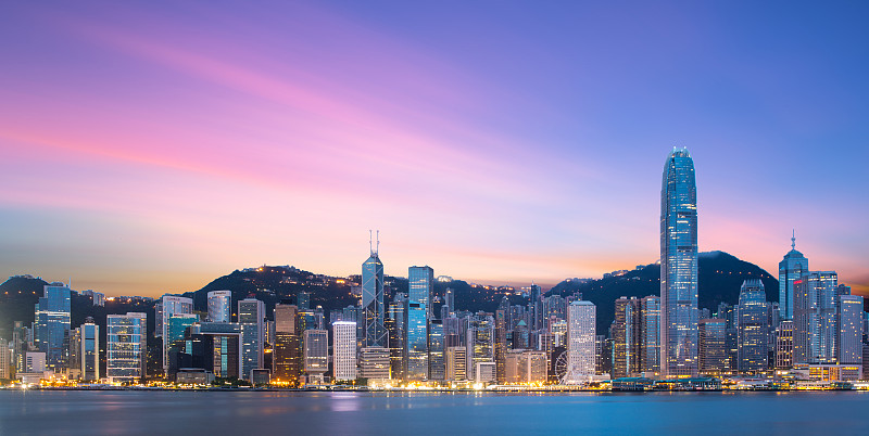 中國香港維多利亞港夜景圖片素材