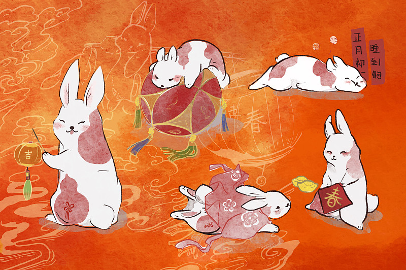 十二生肖兔年圖片素材