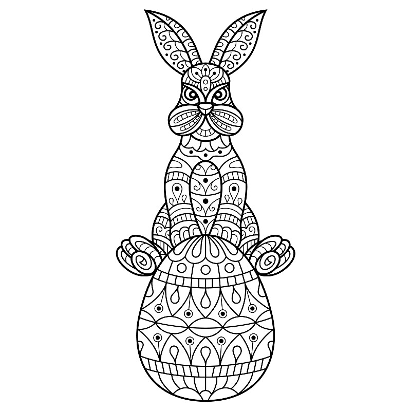 曾angle風格手繪兔子插畫圖片