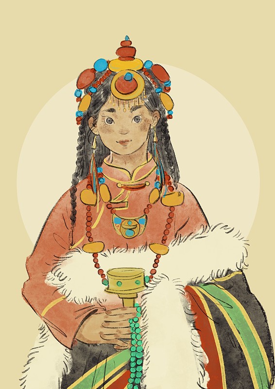 五十六民族插画-藏族下载