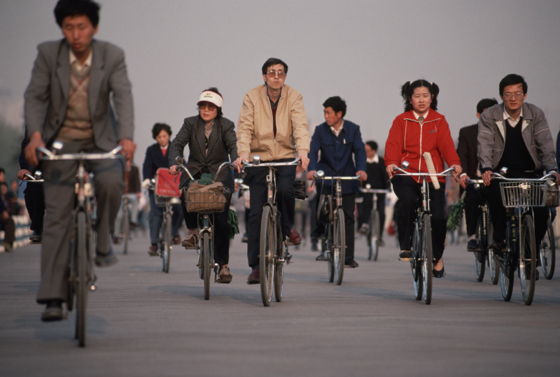 在北京騎自行車圖片素材