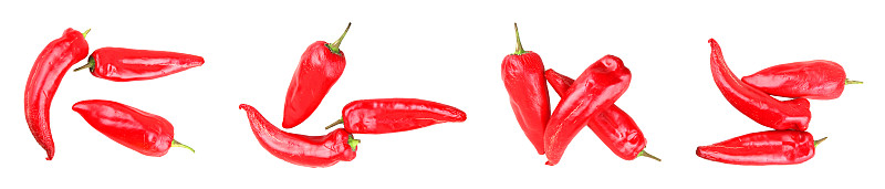 特寫紅辣椒對白色的背景圖片素材