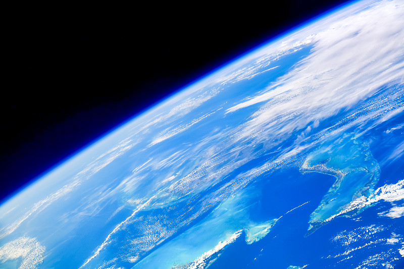 地球的细节从国际空间站看到，数字增强图片下载