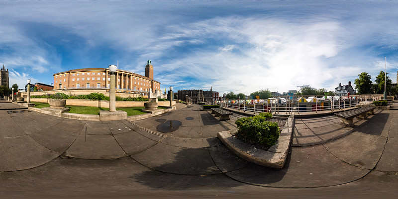 诺福克诺维奇市纪念公园的360度球形全景图图片下载