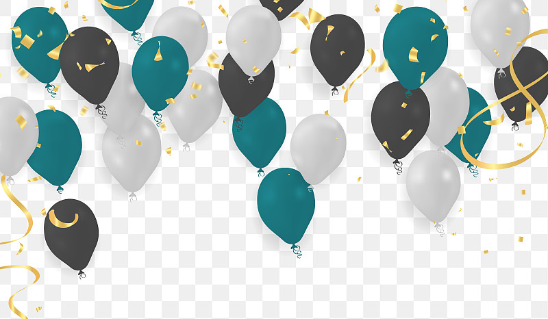 飛行矢量節日氣球閃亮的光澤氣球的節日五彩紙屑氦氣插畫圖片