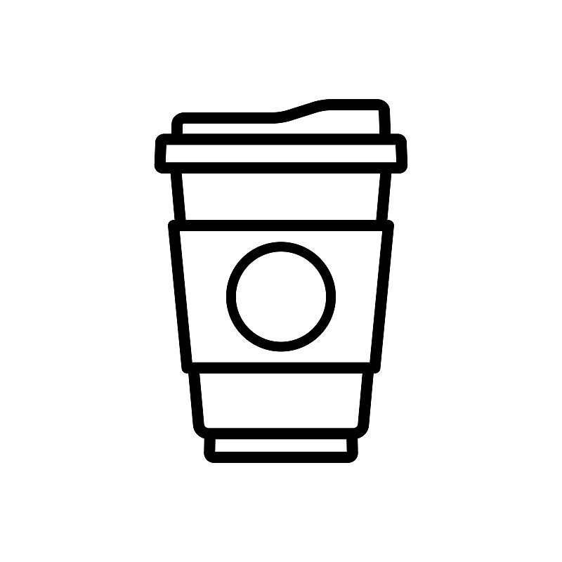一次性紙咖啡杯圖標矢量設計模板插畫圖片