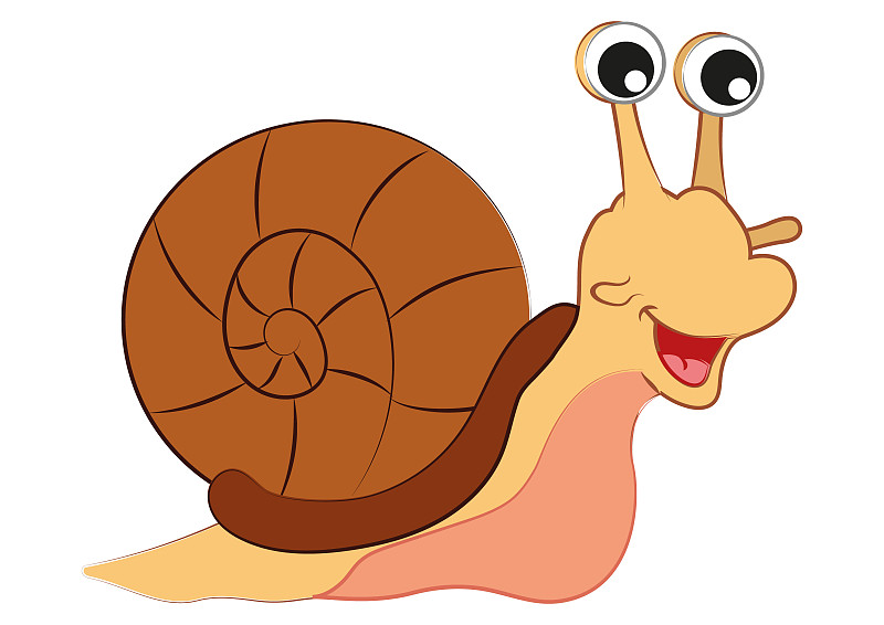 卡通蝸牛。向量的蝸牛插畫圖片