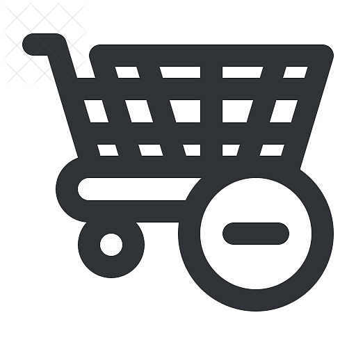 Ecommerce, buy, cart, minus, remove icon.