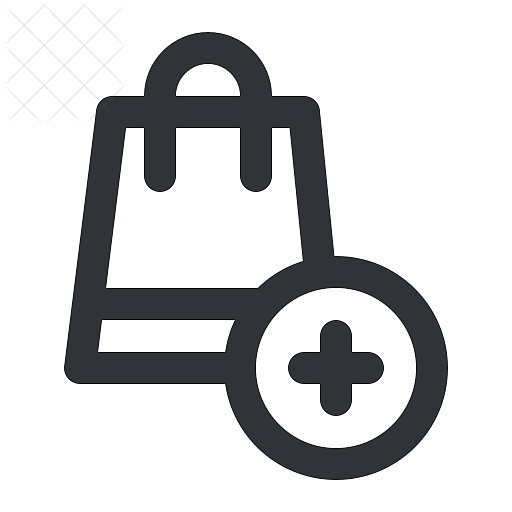 Ecommerce, add, bag, buy, cart icon.