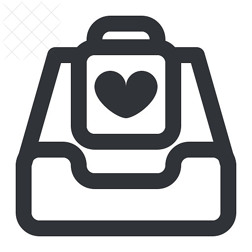 Email, inbox, mail, heart, popular icon.