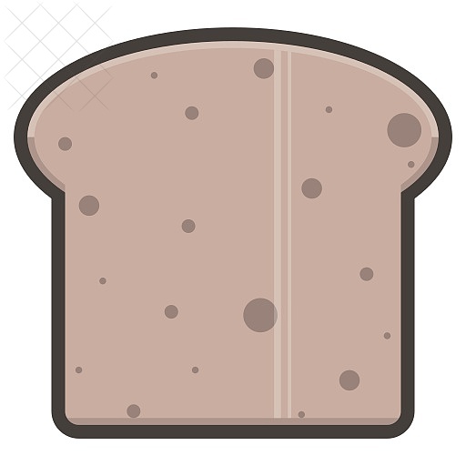 Bread, slice, breakfast, food icon.