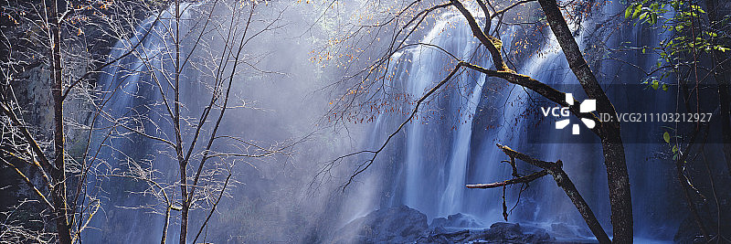 中国,四川省,熊猫海瀑布,图片素材