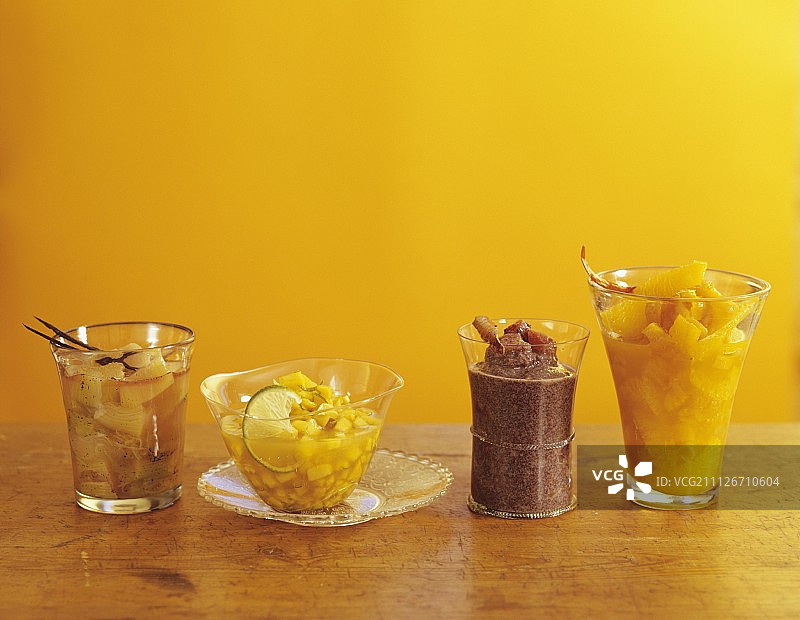 大黄果盘，芒果沙拉，梅子酱，果盘图片素材