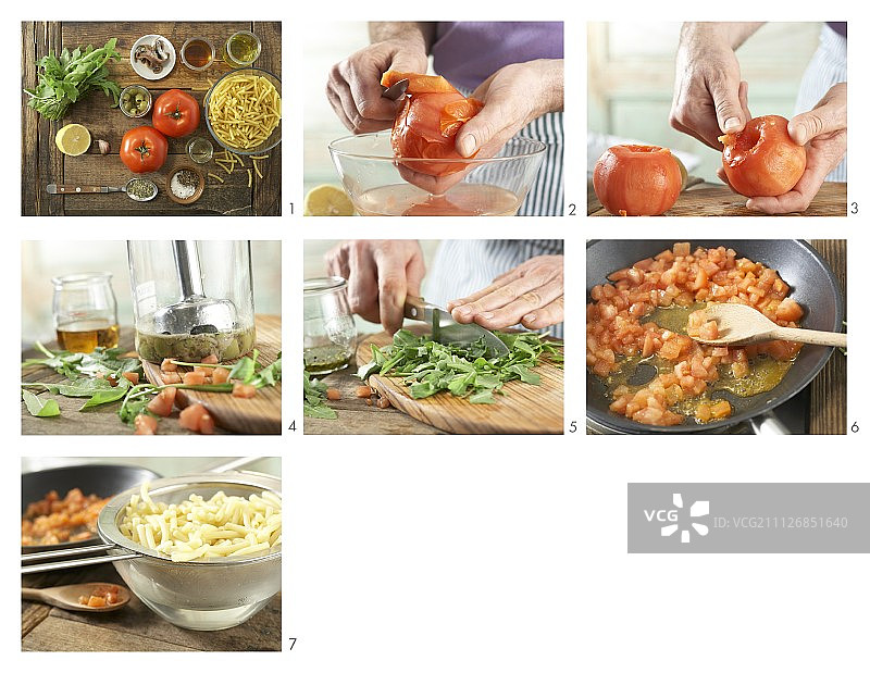 如何制作橄榄和番茄通心粉图片素材