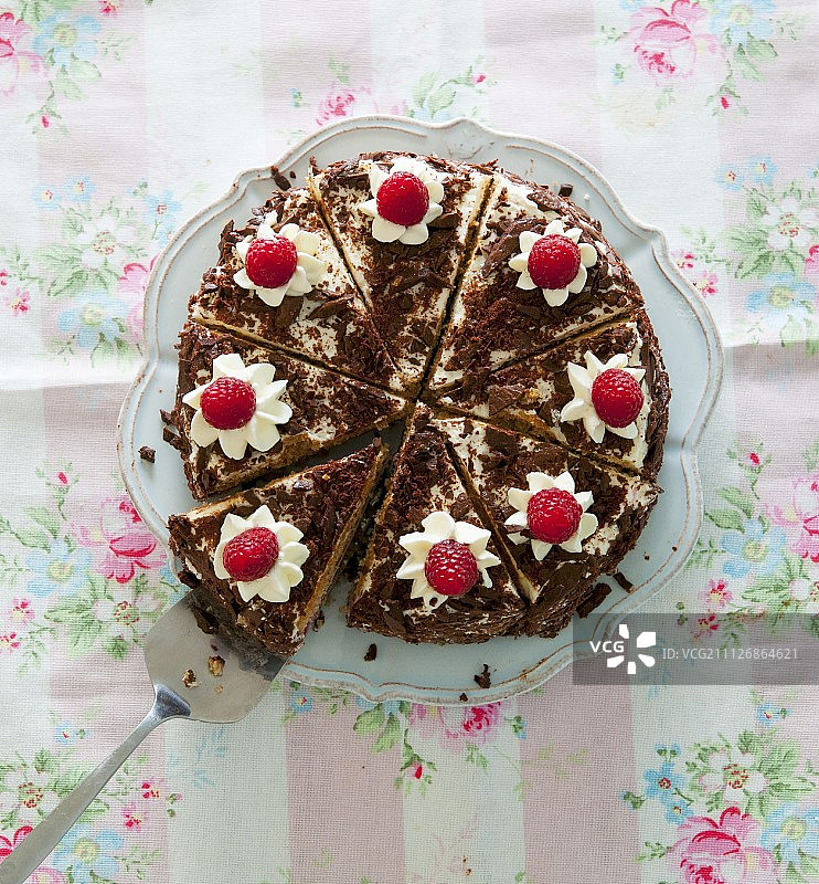 树莓巧克力蛋糕图片素材