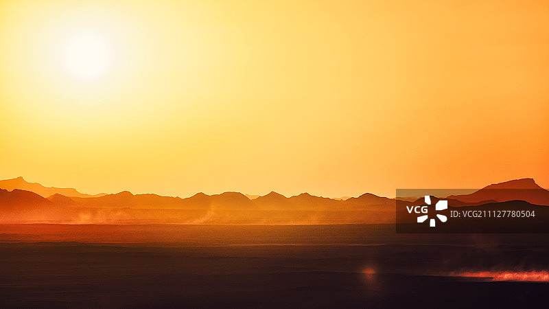撒哈拉沙漠的日落，摩洛哥图片素材