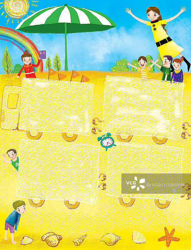 童趣边框插画系列-儿童节快乐图片素材