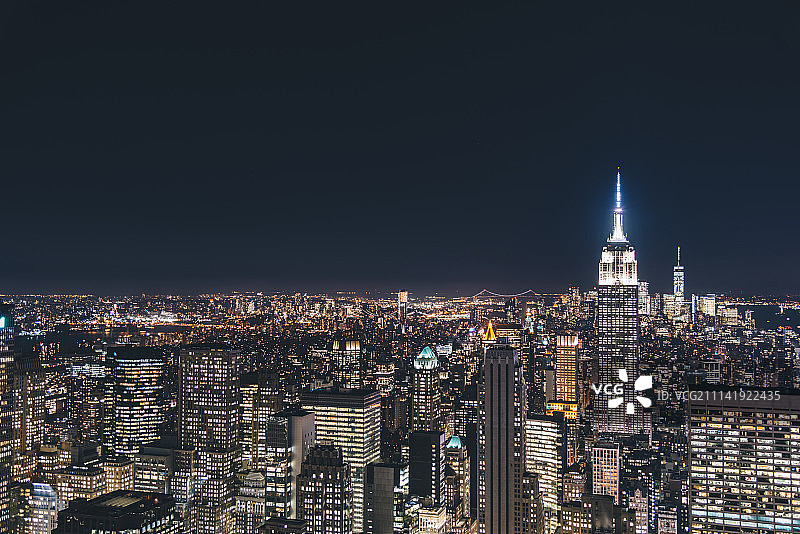 纽约曼哈顿夜景图片素材