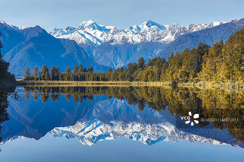 Matheson湖与反思，新西兰图片素材