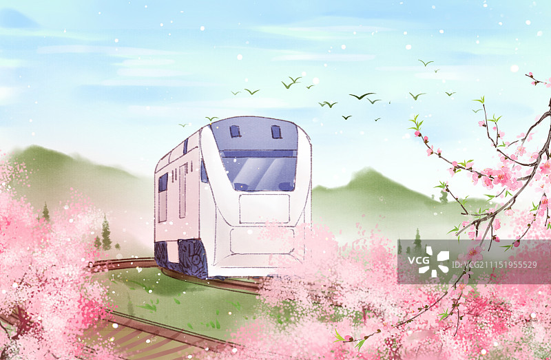 花海列车5图片素材