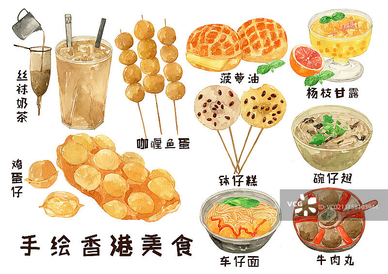 纸上的美食——香港图片素材