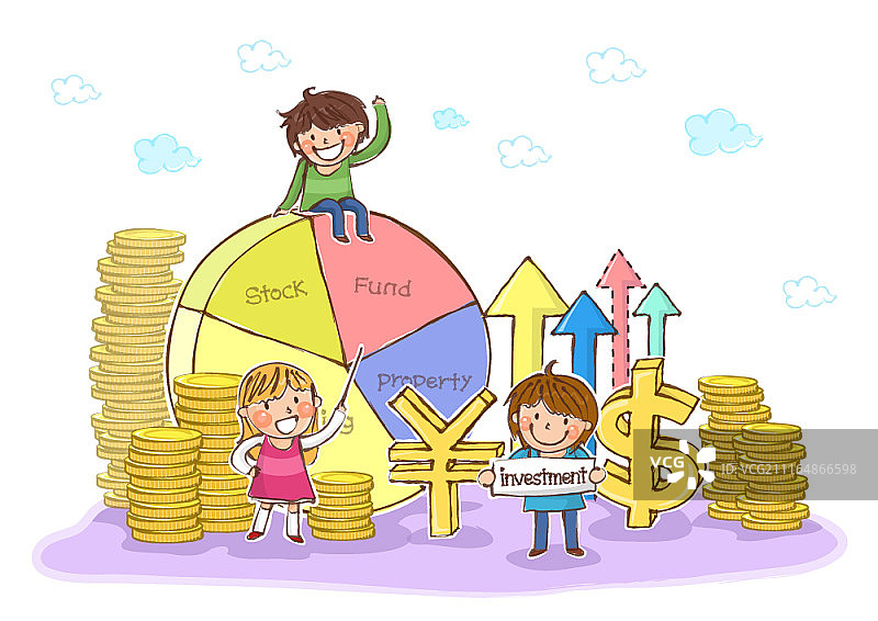 教育孩子的财务概念插图图片素材