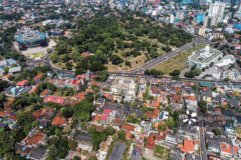 科伦坡城市景观航拍图片素材
