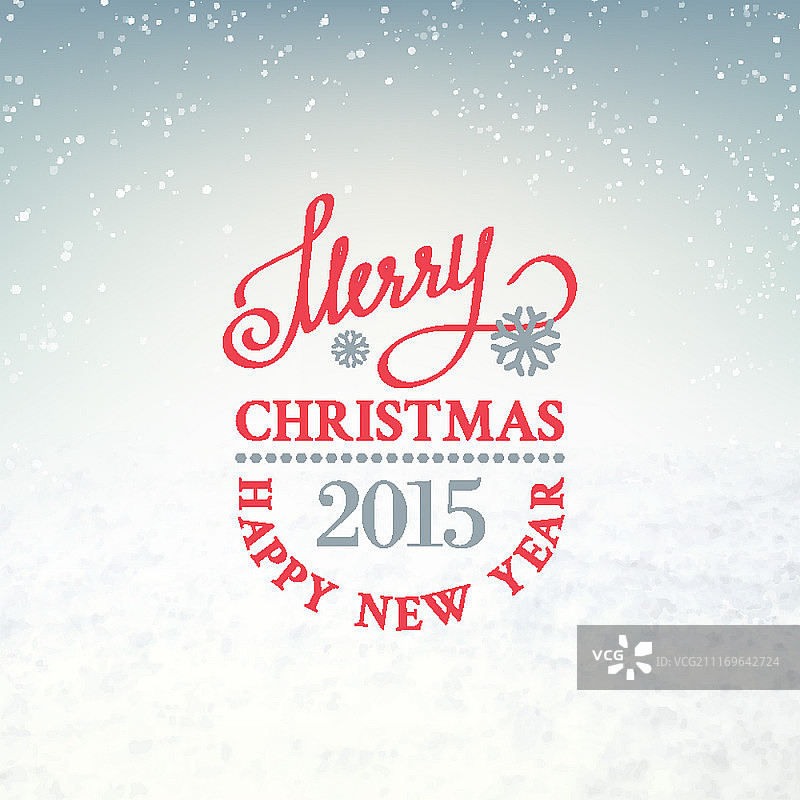 圣诞问候与雪环境天空和雪花。矢量插图。图片素材