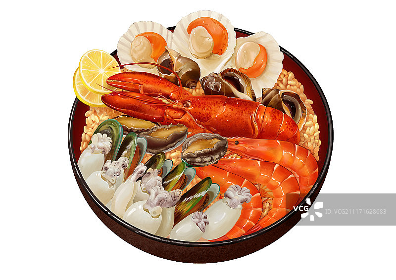 海鲜龙虾饭图片素材