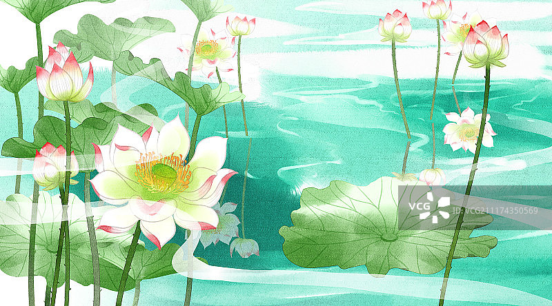 水彩风格植物花卉图片素材