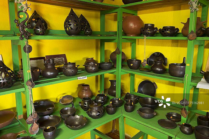 传统的陶器罐，El Cercado, Vallehermoso, La Gomera，加那利群岛，西班牙，欧洲图片素材