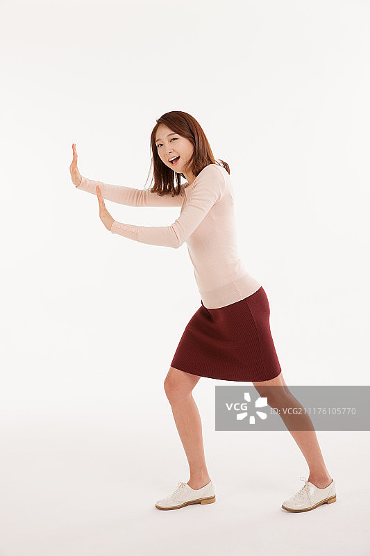 韩国女性的手势和面部表情图片素材