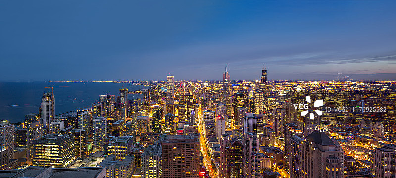 美国芝加哥城市夜景图片素材