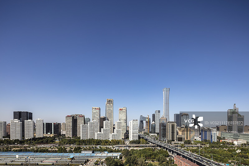 俯瞰北京国贸CBD中国尊东三环图片素材