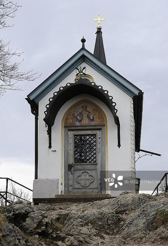 德国巴伐利亚州，上巴伐利亚州，rottachegern, Tegernsee湖，Riederstein教堂，欧洲，公共场地，欧洲图片素材