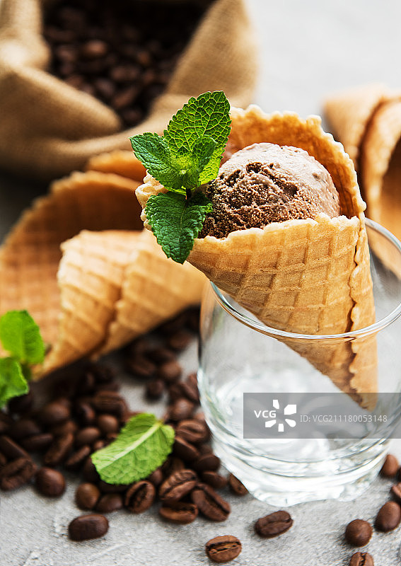 咖啡冰淇淋图片素材