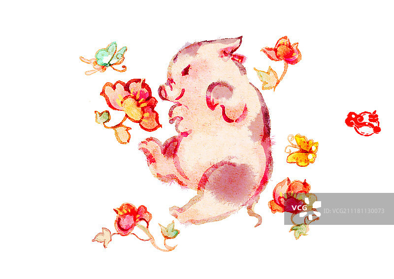大丸子猪宝宝-长寿图片素材